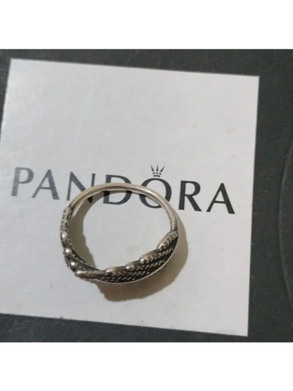 Pandora Sterling Silver Light as a Feather Ring- 190886CZ Size 56